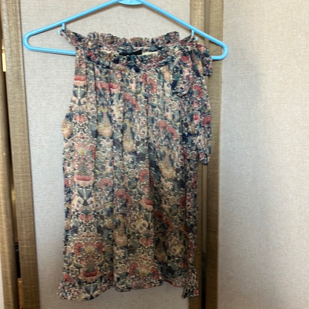 FINAL MARKDOWN Petite Sophisticate drawstring shoulder Blouse xs